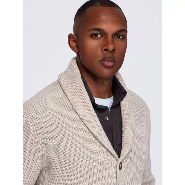  Cardigan pentru bărbați OMBRE OM-SWCD-0200 BEJ 