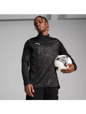 Tricou funcțional pentru bărbați PUMA TEAMCUP TRAINING 1/4 ZIP TOP 659164-03 PUMA NEGRU/PUMA ARGINTIU