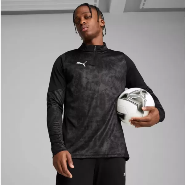  Tricou funcțional pentru bărbați PUMA TEAMCUP TRAINING 1/4 ZIP TOP 659164-03 PUMA NEGRU/PUMA ARGINTIU 