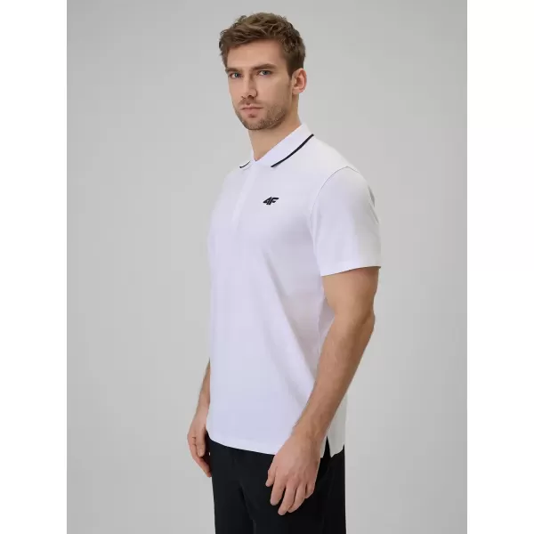  Tricou pentru bărbați cu guler 4F WMM00TPTSM0773 ALB 