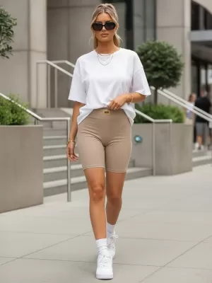 Pantaloni scurți de damă DSTREET SY0559 BEJ