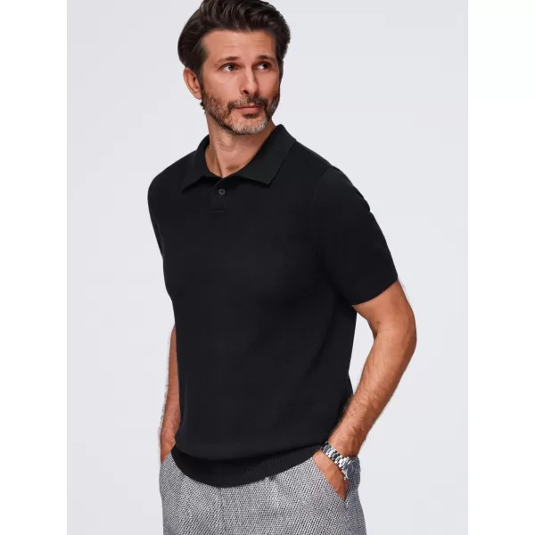  Tricou polo pentru bărbați OMBRE OM-POSS-0178 NEGRU 