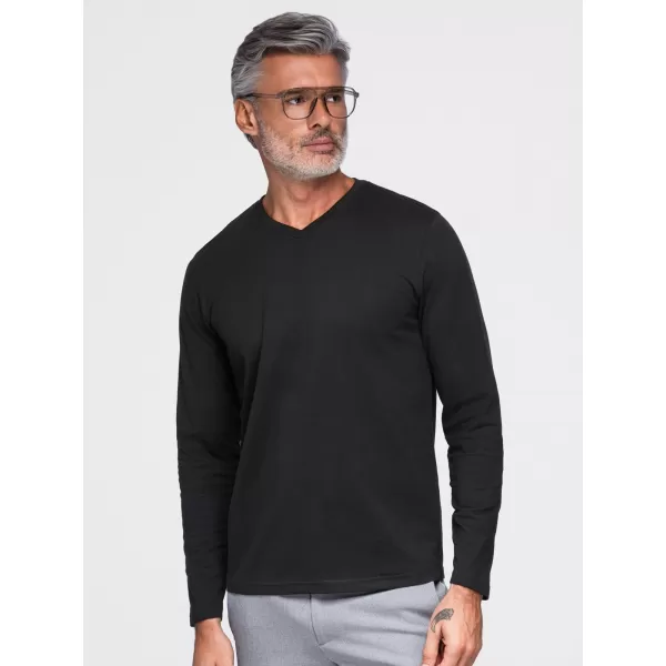  Tricou pentru bărbați OMBRE OM-LSBL-0143 NEGRU 