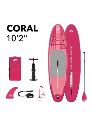 Placă cu vâsle AQUA MARINA CORAL 10'2'' ZMEURĂ