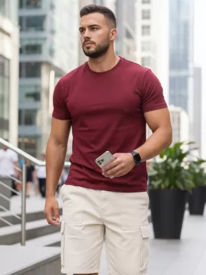 Tricou pentru bărbați DSTREET RX5677 CLARET