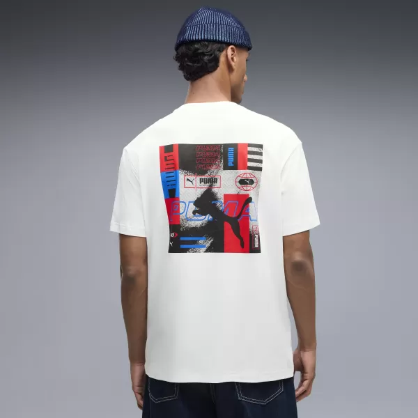 Tricou pentru bărbați PUMA GRAPHICS RELAXED STACKED TEE 69436802 PUMA ALB 