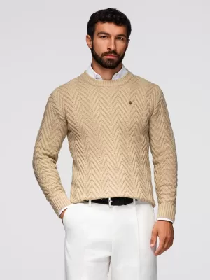 Pulover pentru bărbați OMBRE OM-SWSW-0190 NISIP
