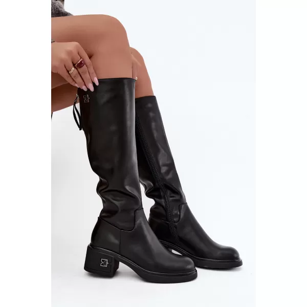  Cizme de dama VINCEZA 67056 PIELE NEAGRA 