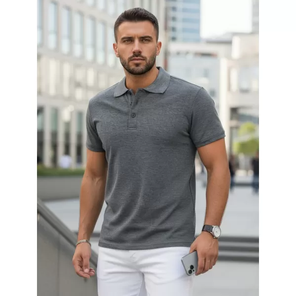  Tricou pentru bărbați cu guler DSTREET PX0509 GRI ÎNCHIS 