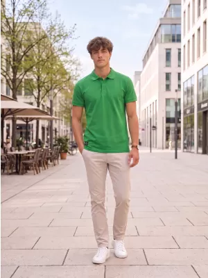 Tricou pentru bărbați cu guler ALTISPORT NP/ALMST90601 VERDE KELLY