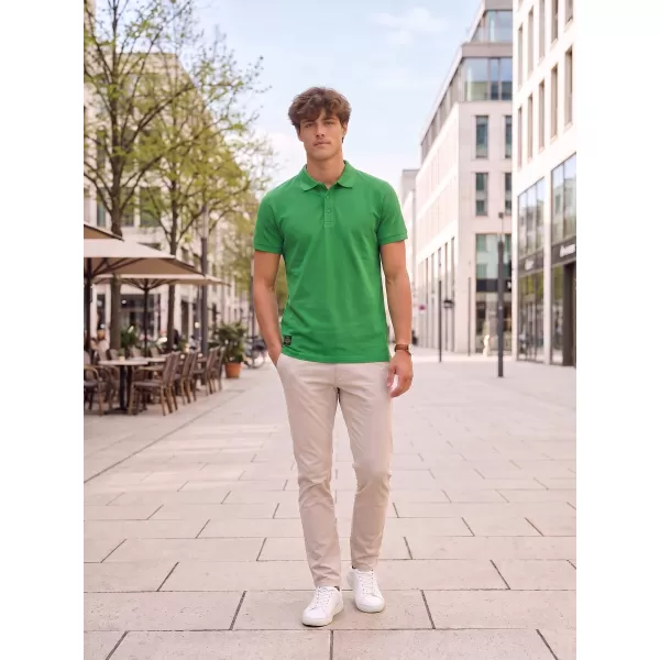  Tricou pentru bărbați cu guler ALTISPORT NP/ALMST90601 VERDE KELLY 