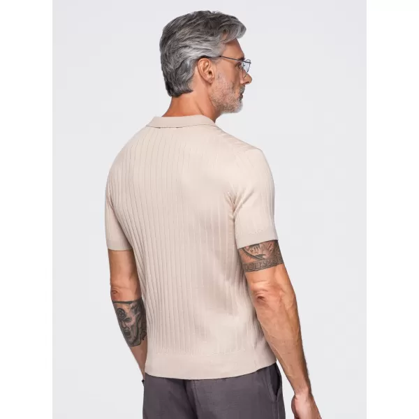  Tricou polo pentru bărbați OMBRE OM-POSS-0180 BEJ 