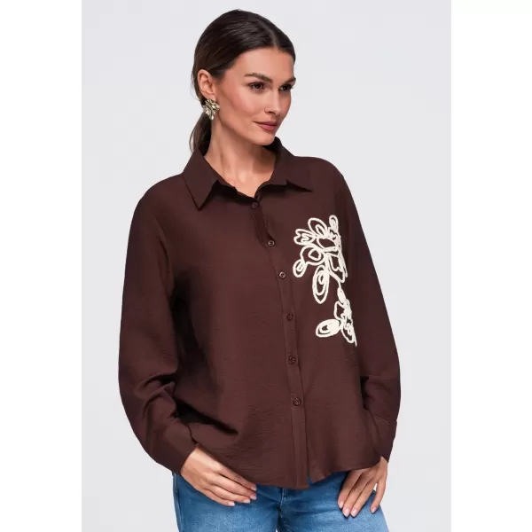  Cămașă de damă OMBRE OW-SH-E0073 MARO 