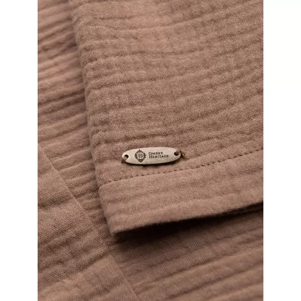  Cămașă pentru bărbați OMBRE OM-SHSS-0223 MARO DESCHIS 
