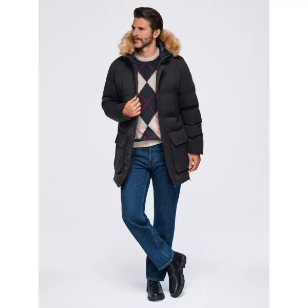  Parka pentru bărbați OMBRE OM-JALJ-0310 NEGRU 