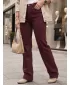 Pantaloni de dama DSTREET UY3105 BURGUNDIA