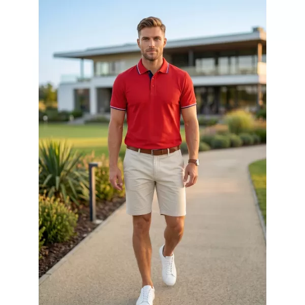  Tricou pentru bărbați cu guler MALFINI FOCUS 232 ROŞU 