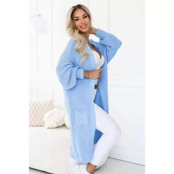  Cardigan de damă NUMOCO 627-3 ALBASTRU DESCHIS 