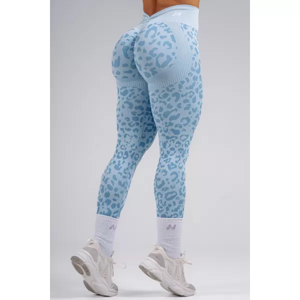  Jambiere compresive push-up cu imprimeu leopard NEBBIA PRIMAL 849 LEOPARD ALBASTRU 