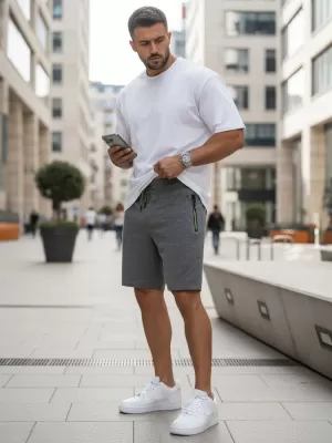 Pantaloni scurți pentru bărbați DSTREET SX2280 GRI ÎNCHIS