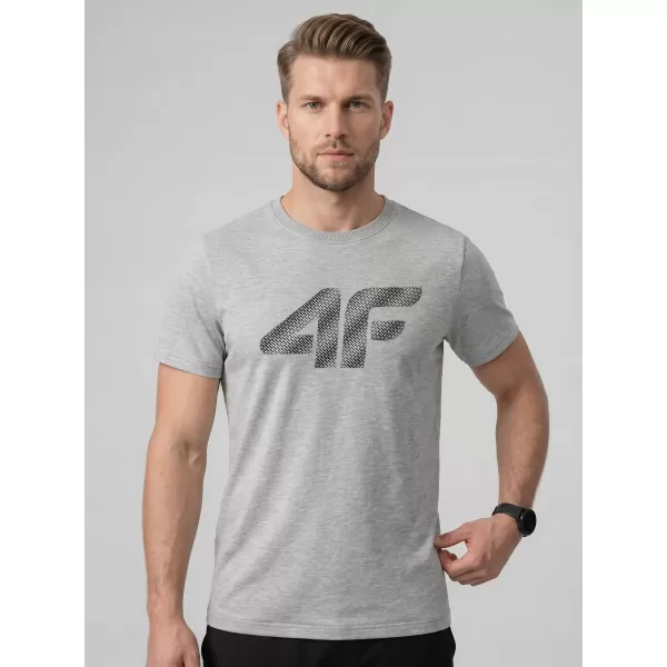  Tricou pentru bărbați 4F WMM00TTSHM3342 MELANGE GRI DESCHIS RECE 