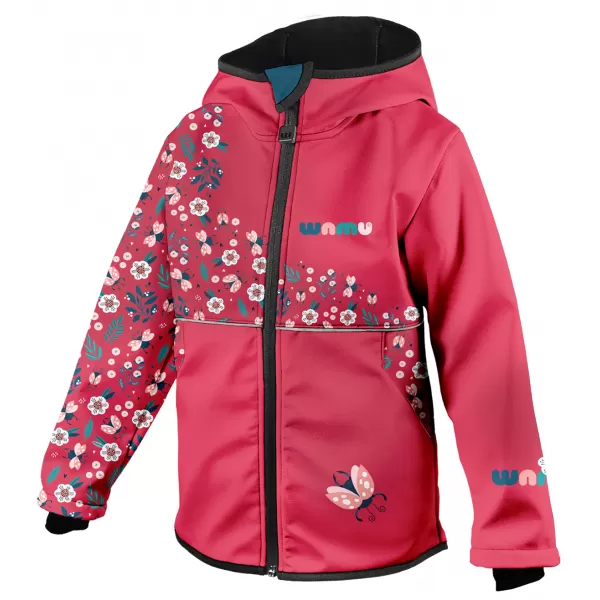  Jachetă softshell pentru copii WAMU BERUŠKY ROŞU 