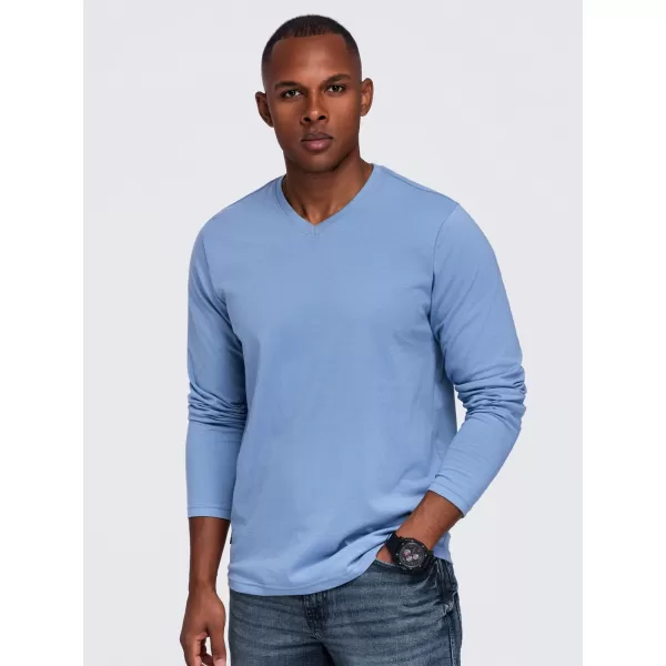  Tricou pentru bărbați OMBRE OM-LSBL-0143 DENIM LEJER 