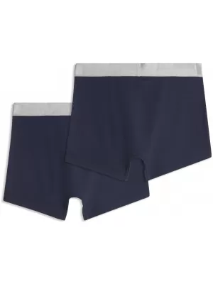 Boxeri pentru bărbați PUMA MEN SHINE ELASTIC BOXERS 2P 94780601 ALBASTRU/ARGINTIU