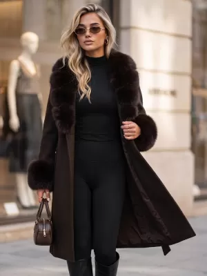 Palton de damă DSTREET TY6076 MARO