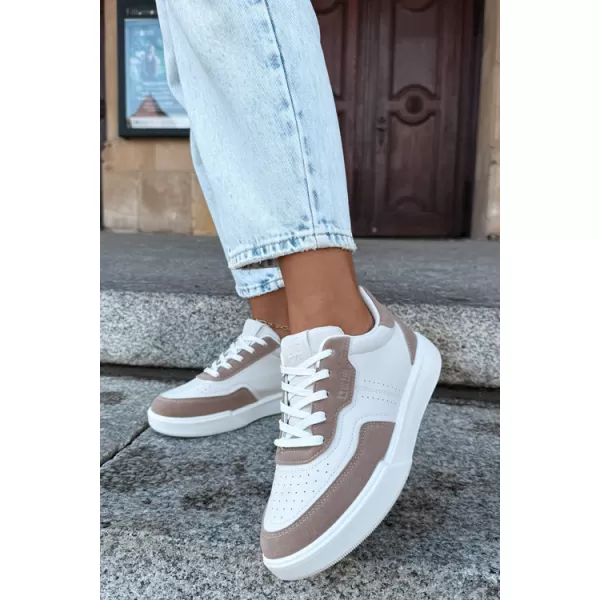  Adidași de damă BIG STAR SHOES UU274275 ALB/BEJ 