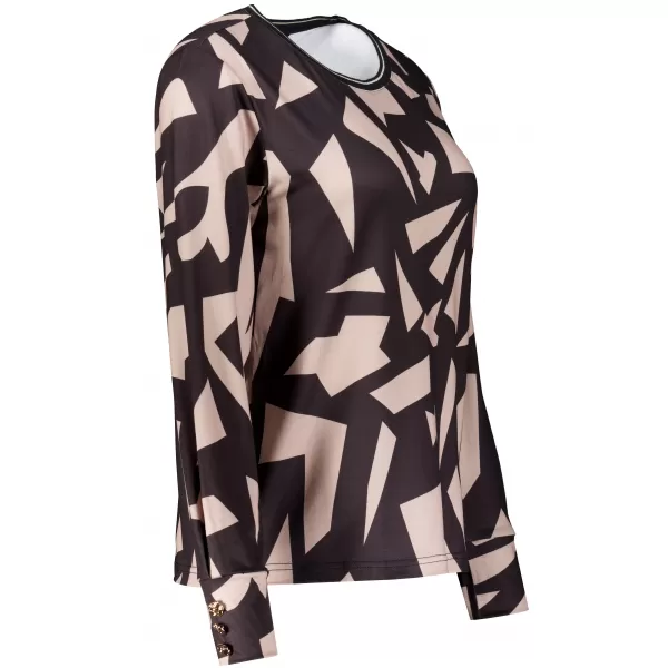  Tricou de damă ALTISPORT ILENA NEGRU/BEJ 