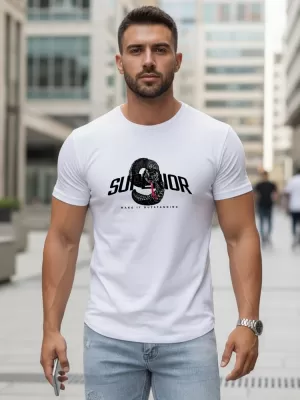 Tricou pentru bărbați DSTREET NX5019R-WH ALB