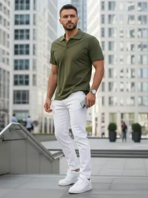 Tricou pentru bărbați cu guler DSTREET PX0511 VERDE