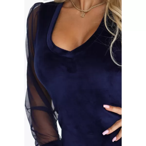  Rochie NUMOCO 343-3 ALBASTRU ÎNCHIS 