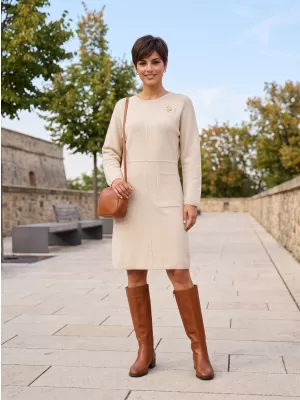 Rochie de dama tricotata ALTISPORT ISIDORE BEJ DESCHIS