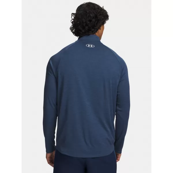  Tricou pentru bărbați UNDER ARMOUR UA TECH TEXTURED 1/2 ZIP 1382797-498 ALBASTRU 