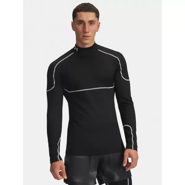  Tricou pentru bărbați UNDER ARMOUR COLD WEATHER GRID LS MOCK 6007127-001 NEGRU 