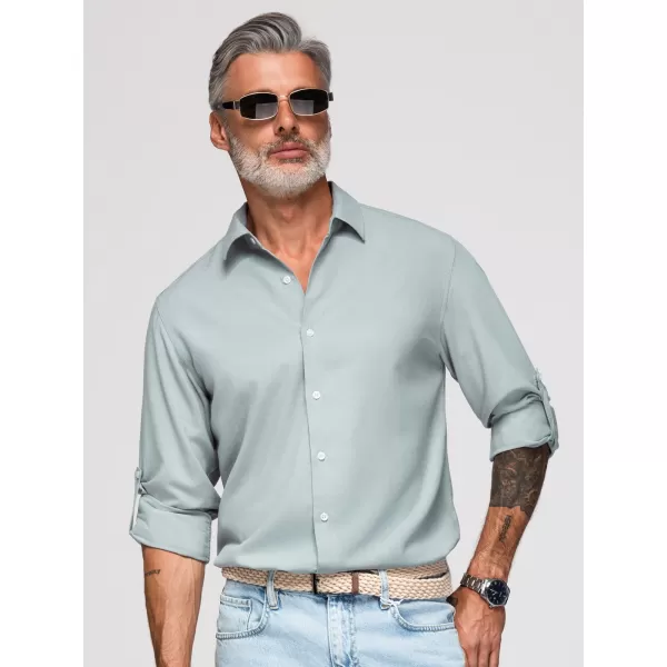  Cămașă pentru bărbați OMBRE OM-SHCS-0190 VERDE PASTEL 