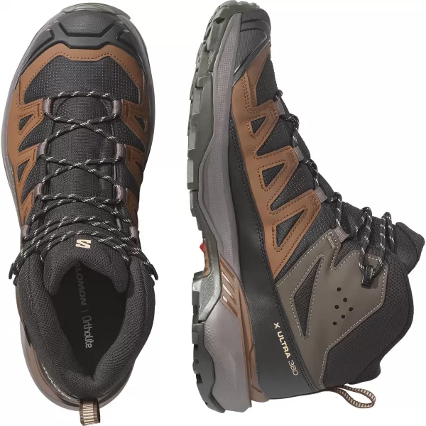 Pantofi pentru bărbați SALOMON X ULTRA 360 MID GORE-TEX L45473200 NEGRU/GRI PESCĂRUŞ ÎNCHIS/PĂMÂNT ÎNTUNECAT 
