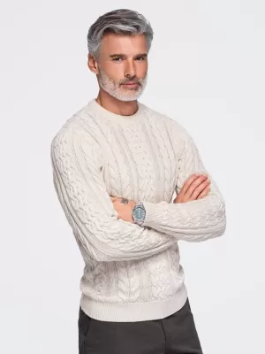 Pulover pentru bărbați OMBRE OM-SWSW-0191 ECRU