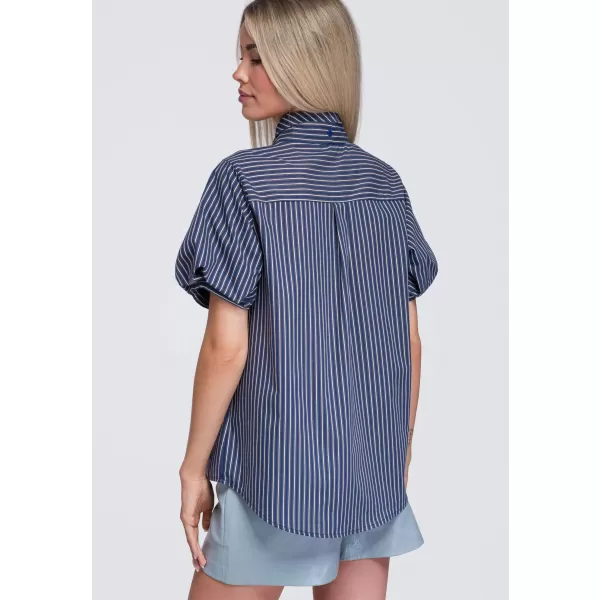  Cămașă de damă OMBRE OW-SH-E0067 ALBASTRU MARIN 