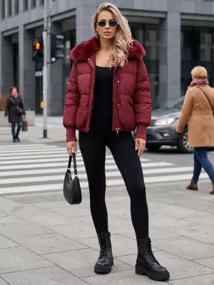 Geaca de dama DSTREET TY5817 BURGUNDIA