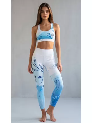 Jambiere lungi premium pentru femei (dimensiuni noi) ALTISPORT VOJ/ALW083LEG05 ALB ALBASTRU