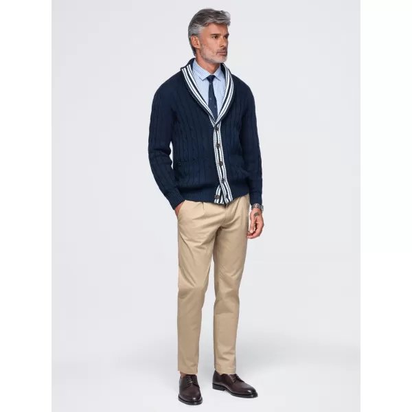  Cardigan pentru bărbați OMBRE OM-SWCD-0196 ALBASTRU MARIN 