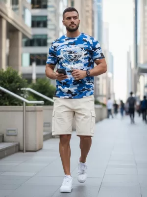 Tricou pentru bărbați DSTREET NX2004R-SK-M ALBASTRU