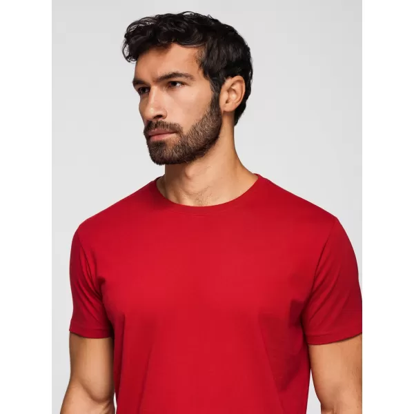  Tricou pentru bărbați OMBRE OM-TSBS-0268 NEGRU/ALB/ROȘU ÎNCHIS 