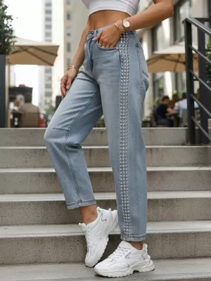 Pantaloni de dama DSTREET UY2983 ALBASTRU