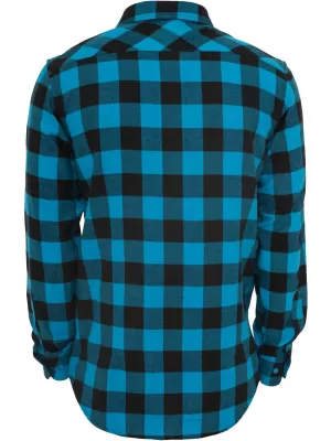 Cămașă pentru bărbați URBAN CLASSICS TB297 NEGRU/TURCOAZ