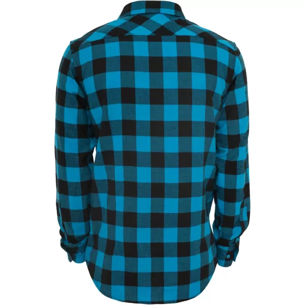  Cămașă pentru bărbați URBAN CLASSICS TB297 NEGRU/TURCOAZ 