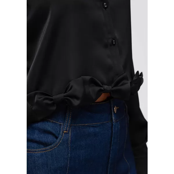  Cămașă de damă OMBRE OW-SH-E0059 NEGRU 